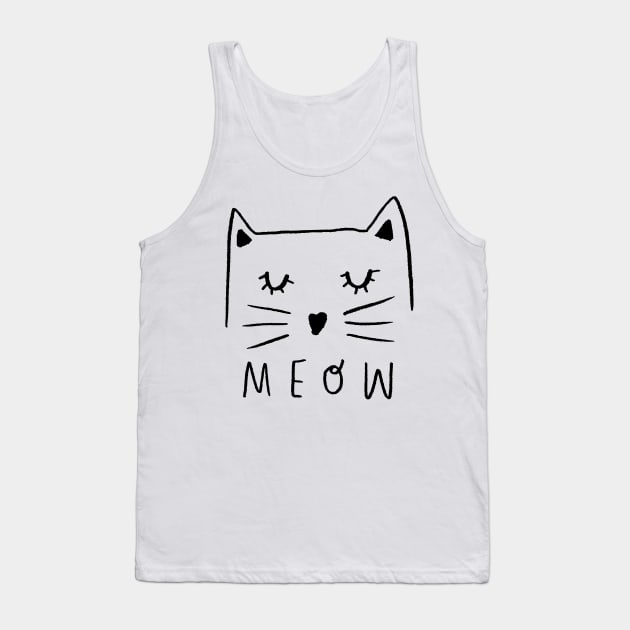 Meow Cat Tank Top by geeklyshirts